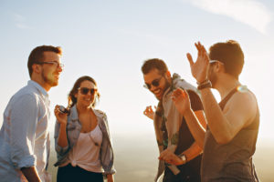 Group of friends smiling